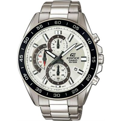 Edifice, Orologio da polso, Classico, Argento, Bianco, (Cronografo, Orologio analogico, 47 mm) Edifice, Orologio da polso, Classico, Argento, Bianco, (Cronografo, Orologio analogico, 47 mm)