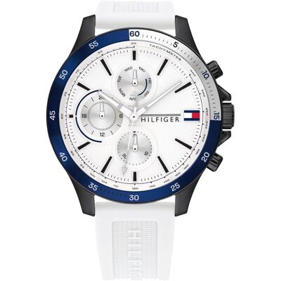 Tommy Hilfiger, Orologio da polso, Banca, Nero, (Orologio analogico, 46 mm) Tommy Hilfiger, Orologio da polso, Banca, Nero, (Orologio analogico, 46 mm)