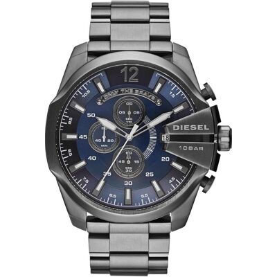 Diesel, Orologio da polso, Mega Capo, Grigio, Blu, Argento, (Cronografo, Orologio analogico, 51 mm) Diesel, Orologio da polso, Mega Capo, Grigio, Blu, Argento, (Cronografo, Orologio analogico, 51 mm)
