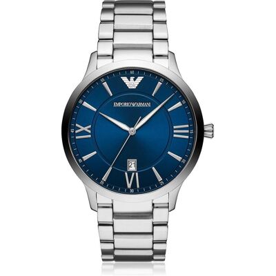 Giorgio Armani Orologio da polso, Giovanni, Argento, (Orologio analogico, 43 mm) Giorgio Armani Orologio da polso, Giovanni, Argento, (Orologio analogico, 43 mm)