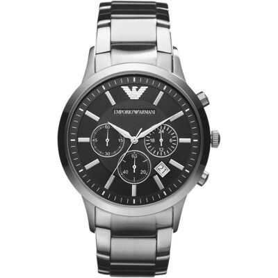 Giorgio Armani Emporio Armani, Orologio da polso, Renato, Argento, (Cronografo, 43 mm) Giorgio Armani Emporio Armani, Orologio da polso, Renato, Argento, (Cronografo, 43 mm)