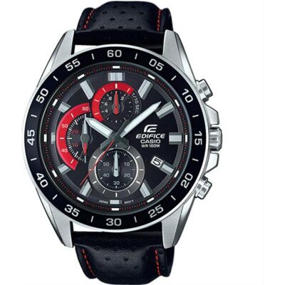 Edifice, Orologio da polso, EDIZIO Classico, Argento, Nero, (Cronografo, Orologio analogico, 47 mm) Edifice, Orologio da polso, EDIZIO Classico, Argento, Nero, (Cronografo, Orologio analogico, 47 mm)