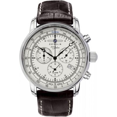 Zeppelin, Orologio da polso, 100 anni, Marrone, (Cronografo, Orologio analogico, 42 mm) Zeppelin, Orologio da polso, 100 anni, Marrone, (Cronografo, Orologio analogico, 42 mm)