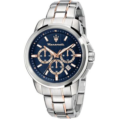 Maserati, Orologio da polso, Successo, Oro, Rosa, Turchese, Argento, (Cronografo, Orologio analogico, 44 mm) Maserati, Orologio da polso, Successo, Oro, Rosa, Turchese, Argento, (Cronografo, Orologio analogico, 44 mm)