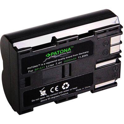 Patona Premium BP-511 (Batteria della fotocamera), Alimentatore fotocamera, Nero Patona Premium BP-511 (Batteria della fotocamera), Alimentatore fotocamera, Nero