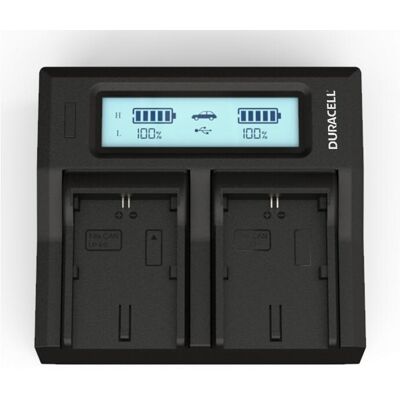 Duracell Caricatore doppio per DR9943/LP-E6 (Caricabatterie per fotocamere), Alimentatore fotocamera, Nero Duracell Caricatore doppio per DR9943/LP-E6 (Caricabatterie per fotocamere), Alimentatore fotocamera, Nero