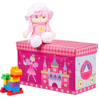 Relaxdays, Portagiochi, Pouf contenitore per bambini Relaxdays, Portagiochi, Pouf contenitore per bambini