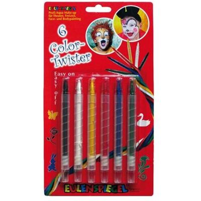Eulenspiegel - 626504 - Twister a 6 colori - matite cera avvitabili - set matite trucco Eulenspiegel - 626504 - Twister a 6 colori - matite cera avvitabili - set matite trucco