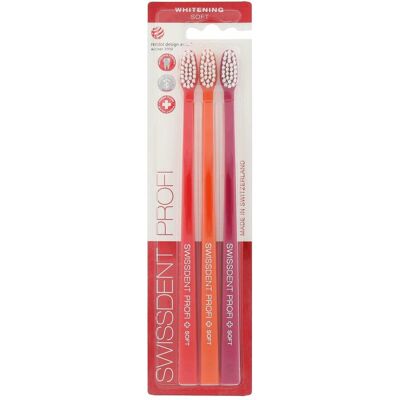 Swissdent, Spazzolino manuale, Trio sbiancante professionale (Morbido, 3x) Swissdent, Spazzolino manuale, Trio sbiancante professionale (Morbido, 3x)