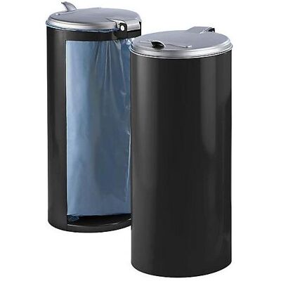 VAR - Contenitore rifiuti in lamiera d’acciaio 120 L - Antracite - Coperchio argento - Cestino rifiuti VAR - Contenitore rifiuti in lamiera d’acciaio 120 L - Antracite - Coperchio argento - Cestino rifiuti