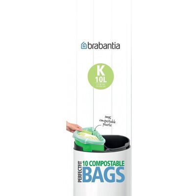 Brabantia Compost per sacco dei rifiuti PerfectFit, Sacchi dell'immondizia, Verde Brabantia Compost per sacco dei rifiuti PerfectFit, Sacchi dell'immondizia, Verde