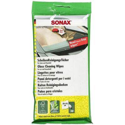 Sonax, Accessori per pulizia auto, Panni per la pulizia del parabrezza, sacchetto da 10 pezzi. Sonax, Accessori per pulizia auto, Panni per la pulizia del parabrezza, sacchetto da 10 pezzi.