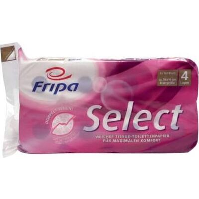 Carta igienica Fripa Select - 4 strati - 8 rotoli Carta igienica Fripa Select - 4 strati - 8 rotoli