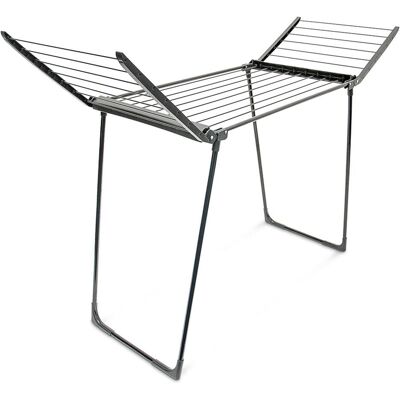 Relaxdays Asciugatrice per pavimenti, Stendibiancheria, Nero Relaxdays Asciugatrice per pavimenti, Stendibiancheria, Nero