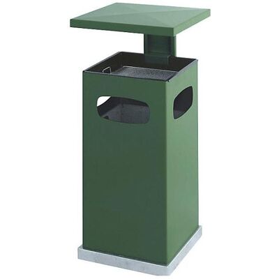 kaiserkraft Raccoglitori di rifiuti per esterni, con posacenere e tettoia di protezione, Pattumiera, Verde kaiserkraft Raccoglitori di rifiuti per esterni, con posacenere e tettoia di protezione, Pattumiera, Verde