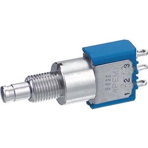 APEM Pulsante switch miniatura montaggio pann, Pulsante + Interruttore, Argento APEM Pulsante switch miniatura montaggio pann, Pulsante + Interruttore, Argento