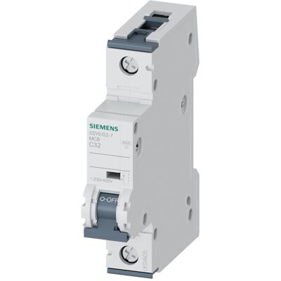 Siemens Modello 5SY6132-7 Interruttore magnetotermico - 32A, Tipo C, 6kA Siemens Modello 5SY6132-7 Interruttore magnetotermico - 32A, Tipo C, 6kA