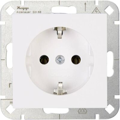 Prese di corrente Kopp HK07 Bianco - IP20, Orizzontale Prese di corrente Kopp HK07 Bianco - IP20, Orizzontale