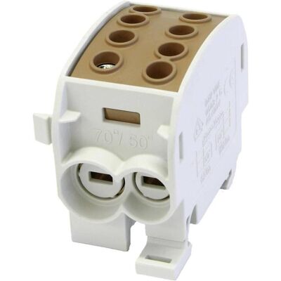 HoraeTec 080310-3-3 Terminale di Distribuzione - Conduttore principale, Ottone, PA grigio, Tipo L HoraeTec 080310-3-3 Terminale di Distribuzione - Conduttore principale, Ottone, PA grigio, Tipo L