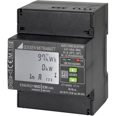 Gossen Metrawatt U2389-V025 Misuratore di energia digitale trifase - Conforme MID Gossen Metrawatt U2389-V025 Misuratore di energia digitale trifase - Conforme MID