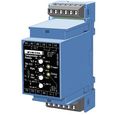 Controllore di temperatura Ziehl TR 111 - Pt100 -10 a +200°C - Relè 5A Controllore di temperatura Ziehl TR 111 - Pt100 -10 a +200°C - Relè 5A