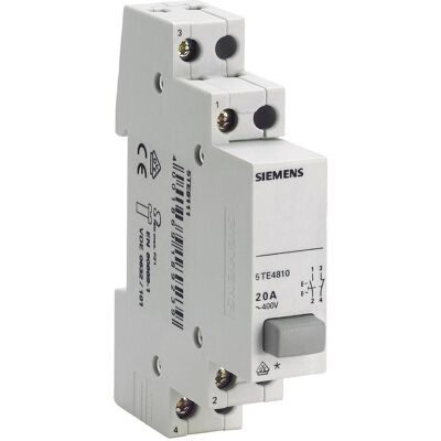 Siemens SIE 5TE4814 - Pulsante grigio, 2W, 20A - Interruttore a pulsante Siemens SIE 5TE4814 - Pulsante grigio, 2W, 20A - Interruttore a pulsante