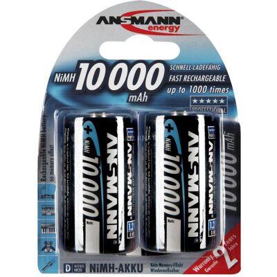 Ansmann Mono D (2 pz., D, 9300 mAh), Batterie + pile Ansmann Mono D (2 pz., D, 9300 mAh), Batterie + pile