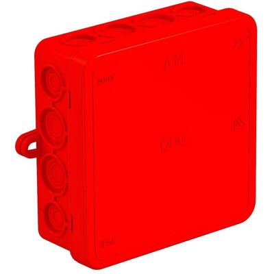 OBO Bettermann - Scatola di derivazione elettrica 100x100mm Rosso IP55 OBO Bettermann - Scatola di derivazione elettrica 100x100mm Rosso IP55