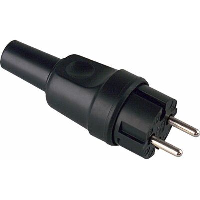 Spina di potenza in gomma nera Bachmann - IP44 250V 16A Spina di potenza in gomma nera Bachmann - IP44 250V 16A