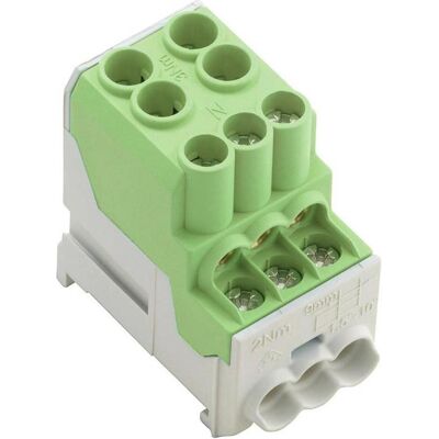 Blocco di distribuzione Weidmüller - 6 poli, 100A, Verde Blocco di distribuzione Weidmüller - 6 poli, 100A, Verde