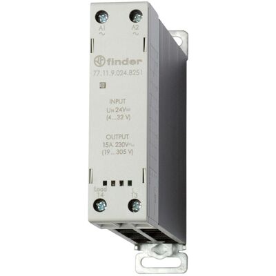 Relè a stato solido Finder 77.11.9.024.8251 - guida DIN - 15A - 305V Relè a stato solido Finder 77.11.9.024.8251 - guida DIN - 15A - 305V