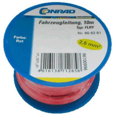 Cavo auto Conrad 606261 - Rosso, 10m, 2.5mm² Cavo auto Conrad 606261 - Rosso, 10m, 2.5mm²
