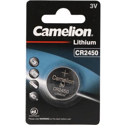 Camelion CR2450-BP1 - Einwegbatterie - CR2450 - Lithium - 3 V - 1 Stück(e) - Knopf/Münze (1 pz., CR2450, 600 mAh), Batterie + pile Camelion CR2450-BP1 - Einwegbatterie - CR2450 - Lithium - 3 V - 1 Stück(e) - Knopf/Münze (1 pz., CR2450, 600 mAh), Batterie + pile