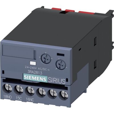Interruttore ausiliario Siemens 3RA2813-1AW10 - Ritardo elettronico - 1W 24-240VAC/DC Interruttore ausiliario Siemens 3RA2813-1AW10 - Ritardo elettronico - 1W 24-240VAC/DC
