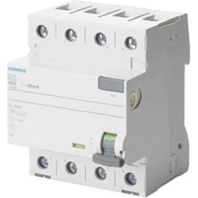 Siemens 5SV33466LA 5SV3346-6LA Interruttore differenziale - 63A, 0.03A, 400V Siemens 5SV33466LA 5SV3346-6LA Interruttore differenziale - 63A, 0.03A, 400V