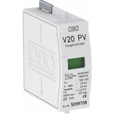 OBO Bettermann V20-C 0-500PV Scaricatore di Sovratensione - Protezione PV OBO Bettermann V20-C 0-500PV Scaricatore di Sovratensione - Protezione PV