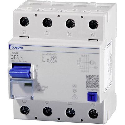 Doepke 09166901 DFS4 100-4/0,30-A Interruttore differenziale - RCCB Doepke 09166901 DFS4 100-4/0,30-A Interruttore differenziale - RCCB