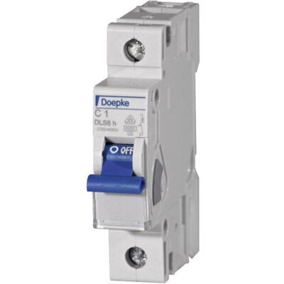 Interruttore 16A IP20 - 1p AC/DC - DLS6HC16-16KA di Doepke Interruttore 16A IP20 - 1p AC/DC - DLS6HC16-16KA di Doepke