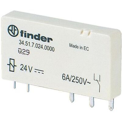 Finder S.p.A. 34.51.7.024.5010 Relè di stampa 24 V/DC 6 A 1 contatto in scambio 1 pz. (34.51.7.024.5010), Relais Finder S.p.A. 34.51.7.024.5010 Relè di stampa 24 V/DC 6 A 1 contatto in scambio 1 pz. (34.51.7.024.5010), Relais