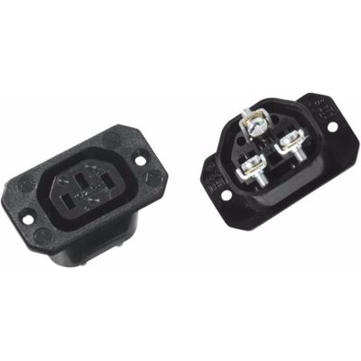 Connettore IEC Bachmann 917.171 per Refrigerazione - 2 poli, 10A, Nero Connettore IEC Bachmann 917.171 per Refrigerazione - 2 poli, 10A, Nero