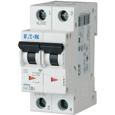 Eaton FAZ-S1/2 - Interruttore 2P 1A Tipo S - Montaggio su guida DIN Eaton FAZ-S1/2 - Interruttore 2P 1A Tipo S - Montaggio su guida DIN