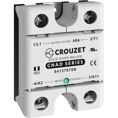 Crouzet 84137670N Relè a semiconduttore - 40A, 55V/AC Crouzet 84137670N Relè a semiconduttore - 40A, 55V/AC