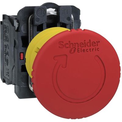 Schneider Electric Arresto di emergenza 40mm Girare per rilasciare 1NC, Pulsante + Interruttore, Rosso Schneider Electric Arresto di emergenza 40mm Girare per rilasciare 1NC, Pulsante + Interruttore, Rosso