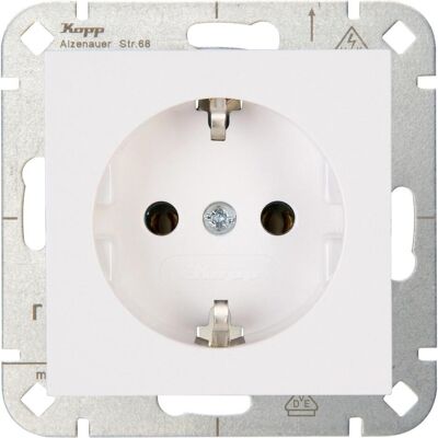 Prese di corrente Kopp HK07 Bianco - IP20, Orizzontale Prese di corrente Kopp HK07 Bianco - IP20, Orizzontale