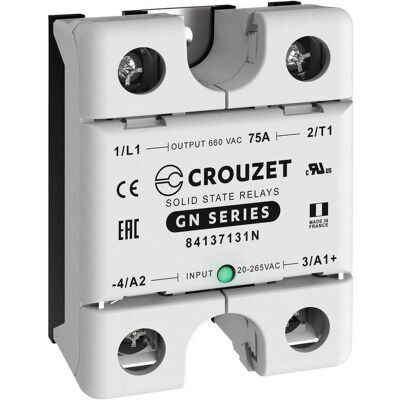 Relè a stato solido Crouzet 84137131N - 75A, commutazione a tensione zero, 660V Relè a stato solido Crouzet 84137131N - 75A, commutazione a tensione zero, 660V