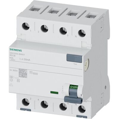 Siemens - Interruttore differenziale - 4 poli, Tipo A - 400V Siemens - Interruttore differenziale - 4 poli, Tipo A - 400V