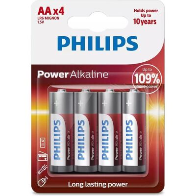 Philips Potenza Alcalina (4 pz., AA), Batterie + pile Philips Potenza Alcalina (4 pz., AA), Batterie + pile