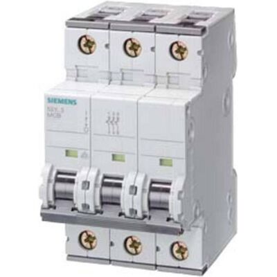Interruttore Siemens - 3P, 63A, Tipo C, 10kA Interruttore Siemens - 3P, 63A, Tipo C, 10kA