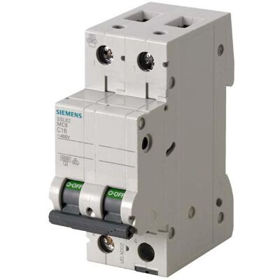 Interruttore di protezione Siemens 5SL6201-7 - 2P, 400V, 6kA, 1A Interruttore di protezione Siemens 5SL6201-7 - 2P, 400V, 6kA, 1A