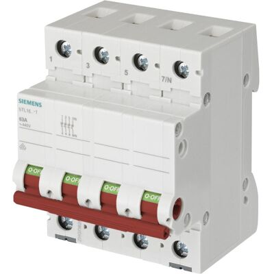 Interruttore sezionatore 100A Siemens 5TL1691-1, 3 poli + N, rosso Interruttore sezionatore 100A Siemens 5TL1691-1, 3 poli + N, rosso